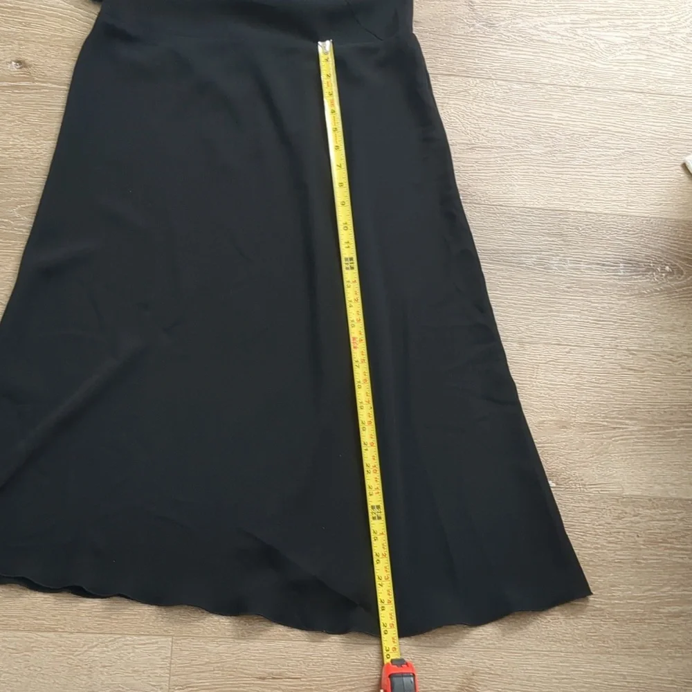 Vintage Kathie Lee Bias Cut Midi Black Dress With Rosette Women's 8/10 - Picture 6 of 6